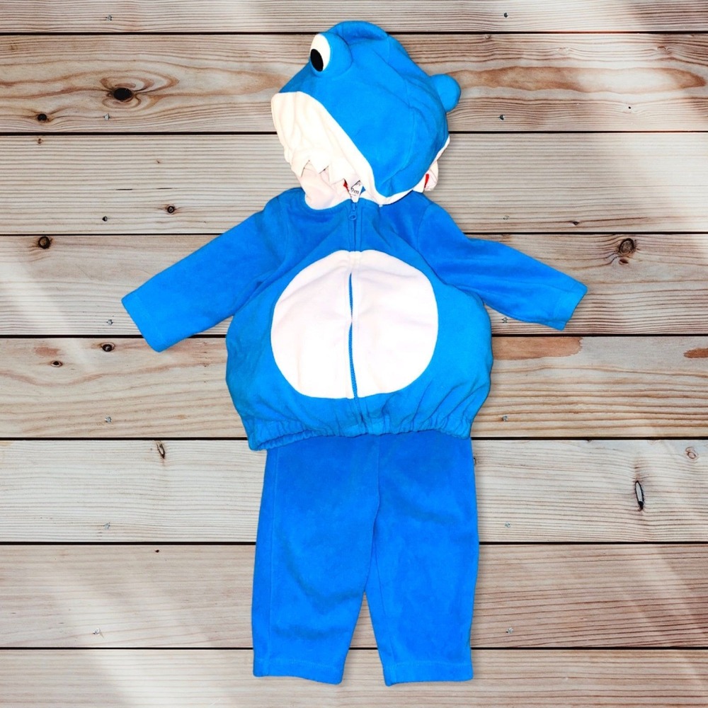 L1 Carters Halloween Shark costume outfit baby infant 6 9 months boy fleece